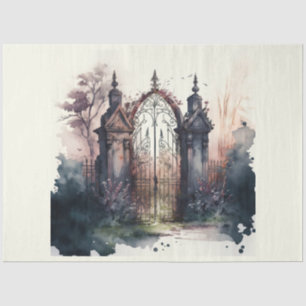 Papel De Seda La serie Puerta del Cementerio Gótico Diseño 3