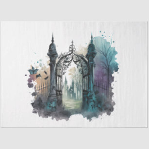 Papel De Seda La serie Puerta del Cementerio Gótico Diseño 4