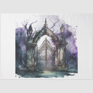Papel De Seda La Serie Puerta del Cementerio Gótico Diseño 7