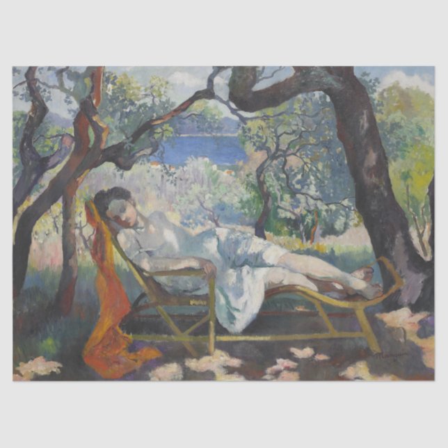 Papel De Seda La Siesta (Jeanne descansando en una silla de roca (Anverso)