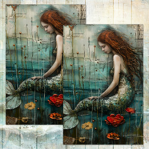 PAPEL DE SEDA LA SIRENITA DECOUPAGE