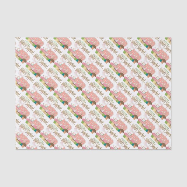 Papel De Seda La tía más dulce Cupcake Pattern del mundo (Anverso)