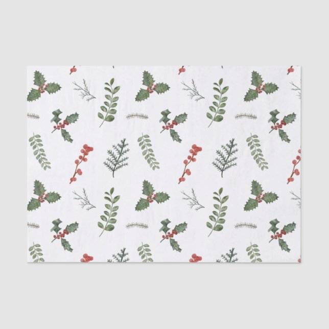 Papel De Seda La vegetación de los Navidades de vacaciones y Hol (Anverso)