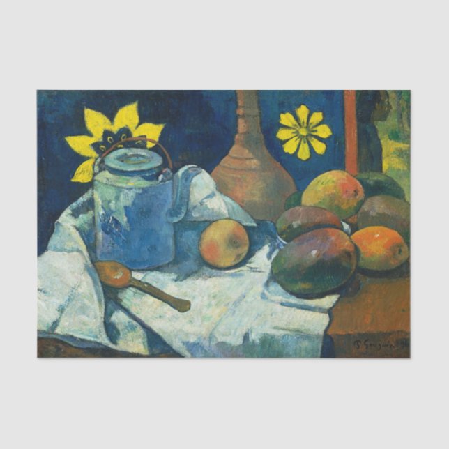 Papel De Seda La vida con tetera y fruta, Paul Gauguin (Anverso)