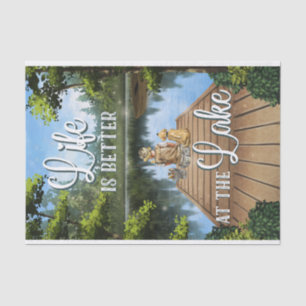 Papel De Seda La vida es mejor en el lago