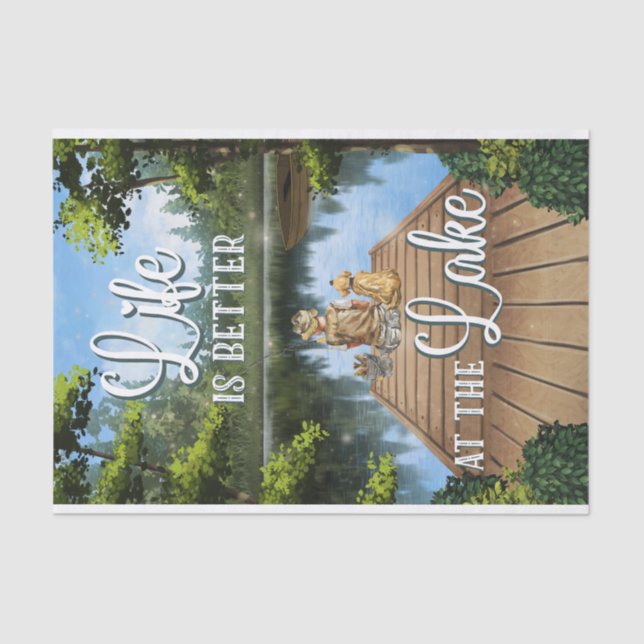 Papel De Seda La vida es mejor en el lago (Anverso)