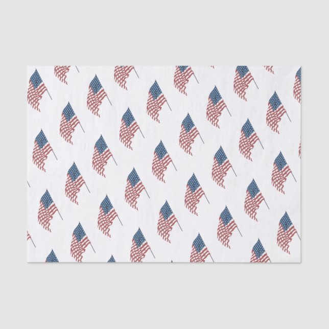 Papel De Seda La vieja bandera patriotica estadounidense ondeand (Anverso)