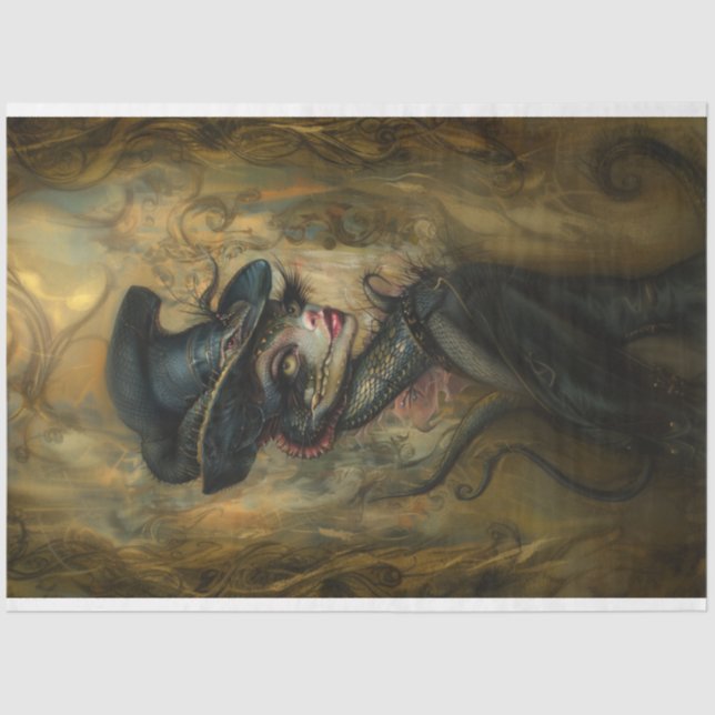 Papel De Seda La vieja página de Lizard Lady Decoupage (Anverso)