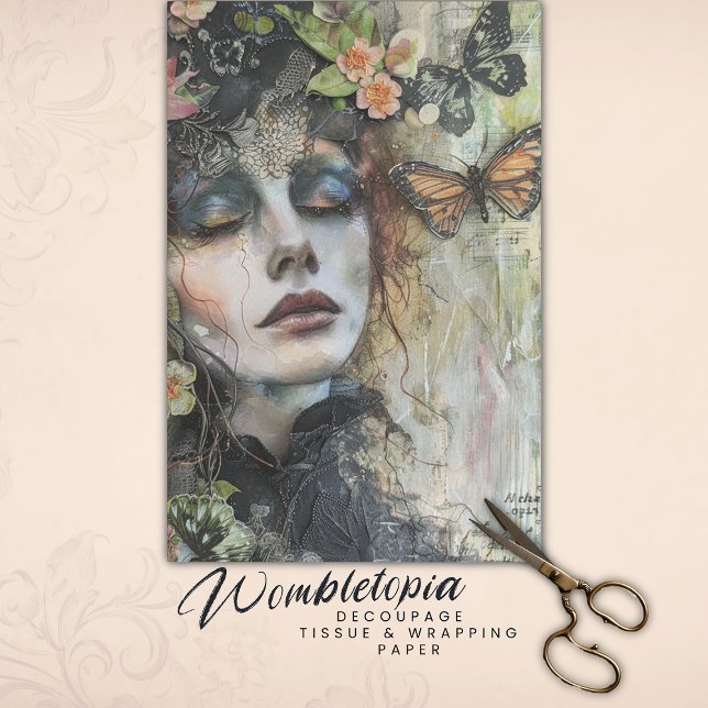 Papel De Seda La virgen dama victoriana y la mariposa efemera (Subido por el creador)
