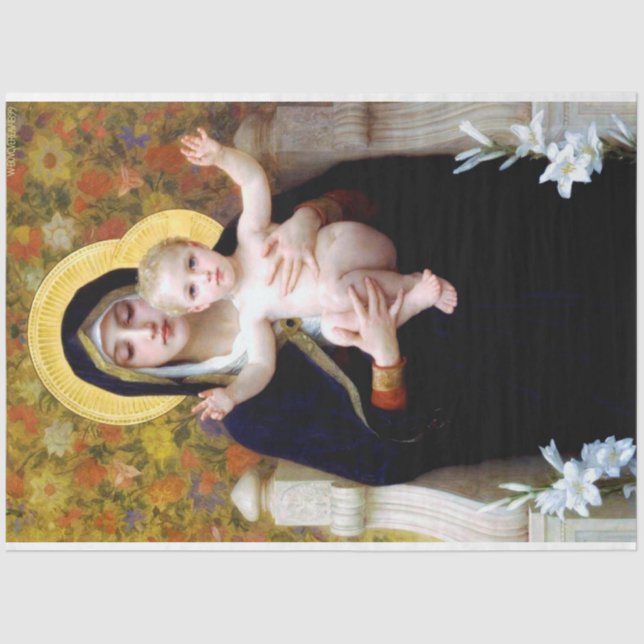 Papel De Seda La Virgen de la Lily, Bouguereau (Anverso)