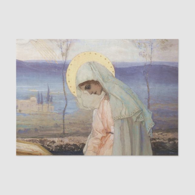 Papel De Seda "La Virgen María" por Mikhail Nesterov (Anverso)