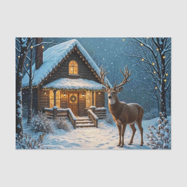 Papel De Seda La visita de Navidad nevada de Big Buck (Anverso)