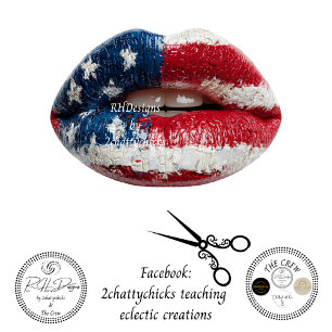 Papel De Seda Labios con bandera estadounidense decoupage