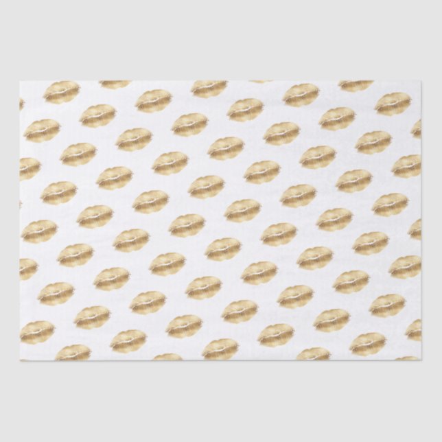 Papel De Seda Labios de besos de oro (Anverso)
