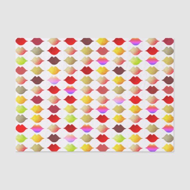 Papel De Seda Labios de color . bocas coloridas (Anverso)