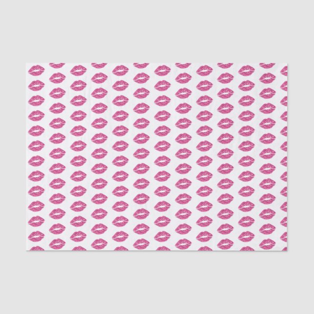 Papel De Seda Labios de Purpurina rosado (Anverso)
