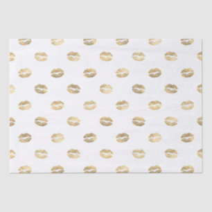 Papel De Seda Labios de Relieve metalizado dorado