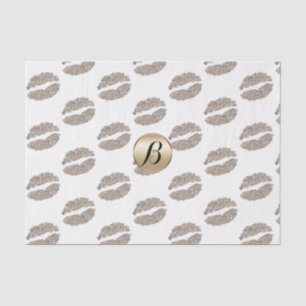 Papel De Seda Labios Glam Kiss Glamour Chic Monograma Moderno Fi