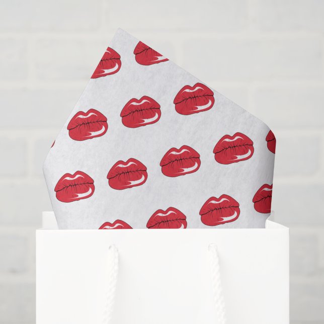 Papel De Seda Labios rojos divertidos  (Bolsa de regalo)