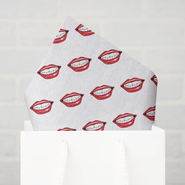 Papel De Seda Labios rojos divertidos (Bolsa de regalo)