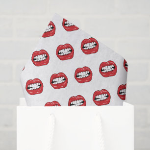 Papel De Seda Labios rojos divertidos 