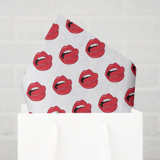 Papel De Seda Labios rojos divertidos (Bolsa de regalo)