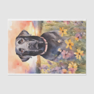 Papel De Seda Labrador acuarela en descomposición de flores