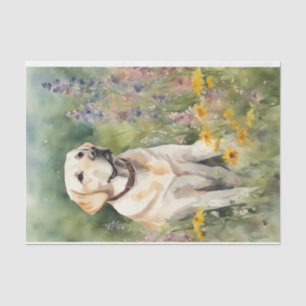 Papel De Seda Labrador acuarela en descomposición de flores