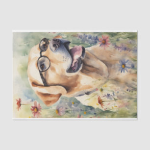 Papel De Seda Labrador acuarela en descomposición de flores