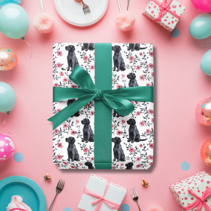 Papel De Seda Labrador negro lindo perro perro moreno rosado