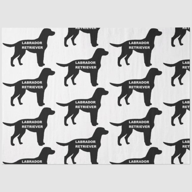 Papel De Seda labrador nombre silhouette (Anverso)