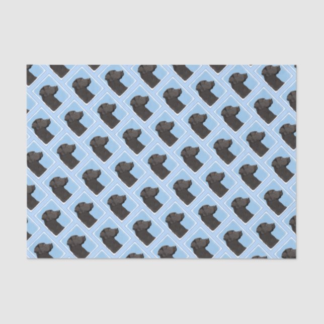 Papel De Seda Labrador recuperador pintura negra original de per (Anverso)