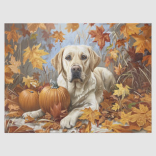Papel De Seda Labrador Retriever Amarillo Decoupage de Otoño