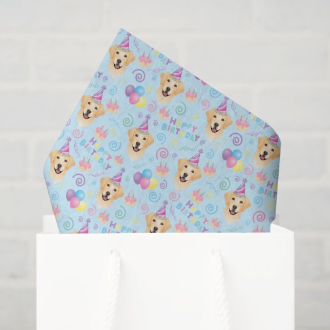Papel De Seda Labrador Retriever Tissue Paper in Blue (Bolsa de regalo)