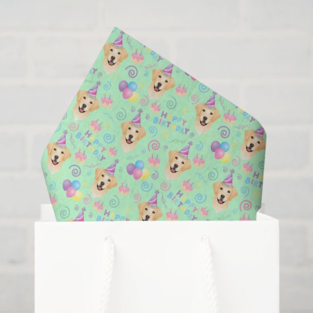 Papel De Seda Labrador Retriever Tissue Paper in Green (Bolsa de regalo)