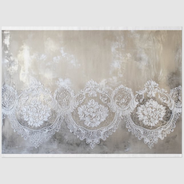 Papel De Seda Lace Patina, fondo beige texturado (Anverso)