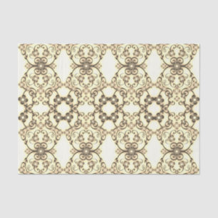 Papel De Seda Lacy Look of Flowers Golden Sepia