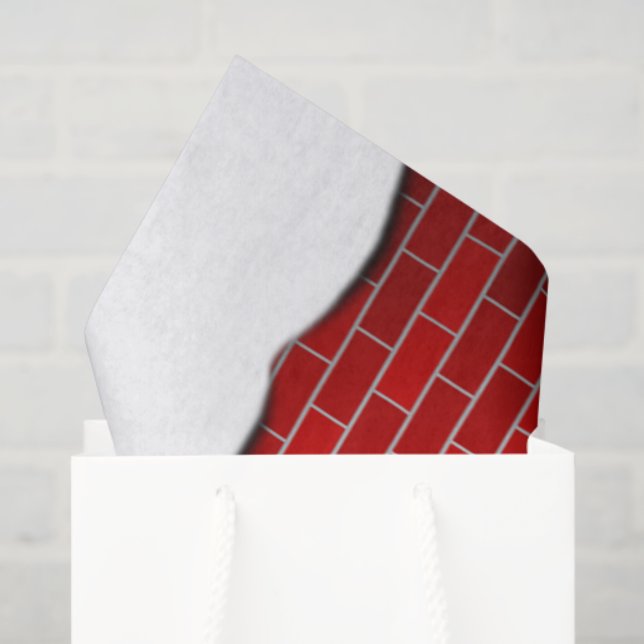 Papel De Seda Ladrillo rojo con deriva de nieve (Bolsa de regalo)