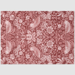 Papel De Seda Ladrón de fresa Maroon, William Morris