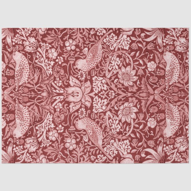 Papel De Seda Ladrón de fresa Maroon, William Morris (Anverso)
