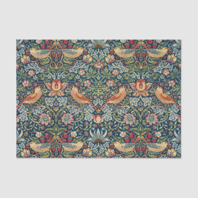 Papel De Seda Ladrón de fresa por William Morris (Anverso)