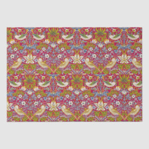 Papel De Seda Ladrón de Fresas Morris Frambuesa Rojo Lima Floral