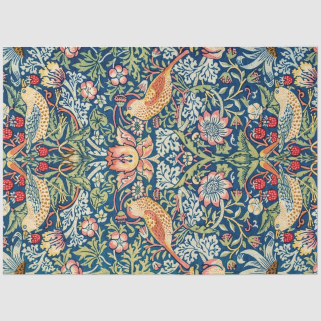 Papel De Seda Ladrón de fresas, William Morris (Anverso)
