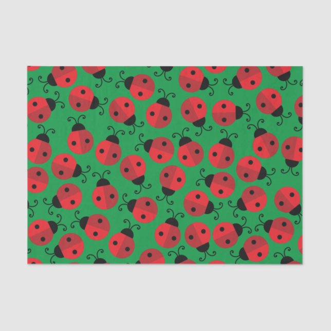 Papel De Seda Lady Bug Cute Kid's Ladybug Birthday Party (Anverso)
