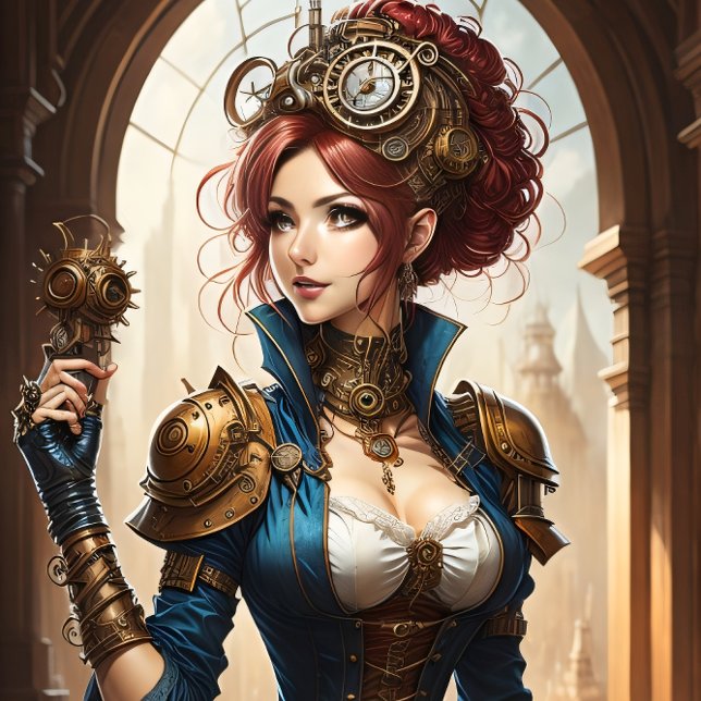 Papel De Seda Lady Cyborg mechanics steampunk v1 (Subido por el creador)