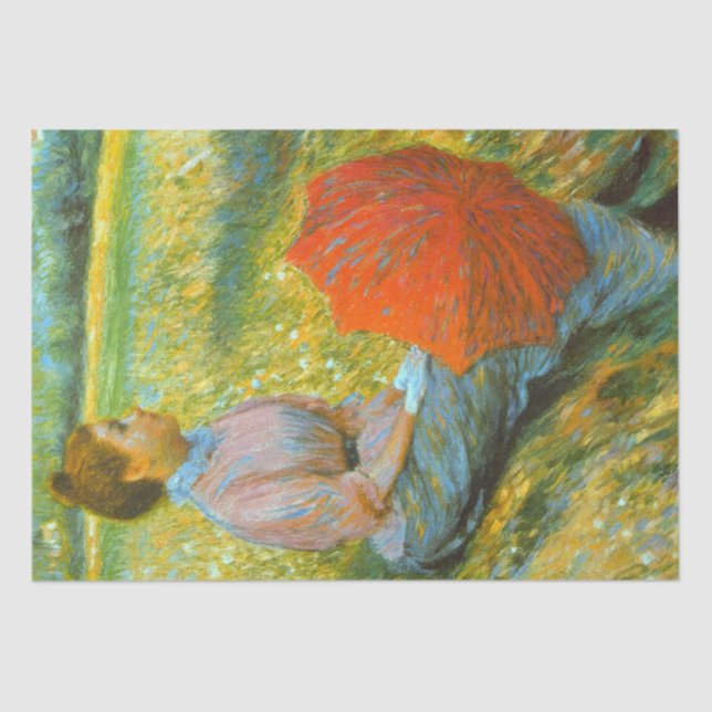 Papel De Seda Lady descansando en un prado verde (Anverso)