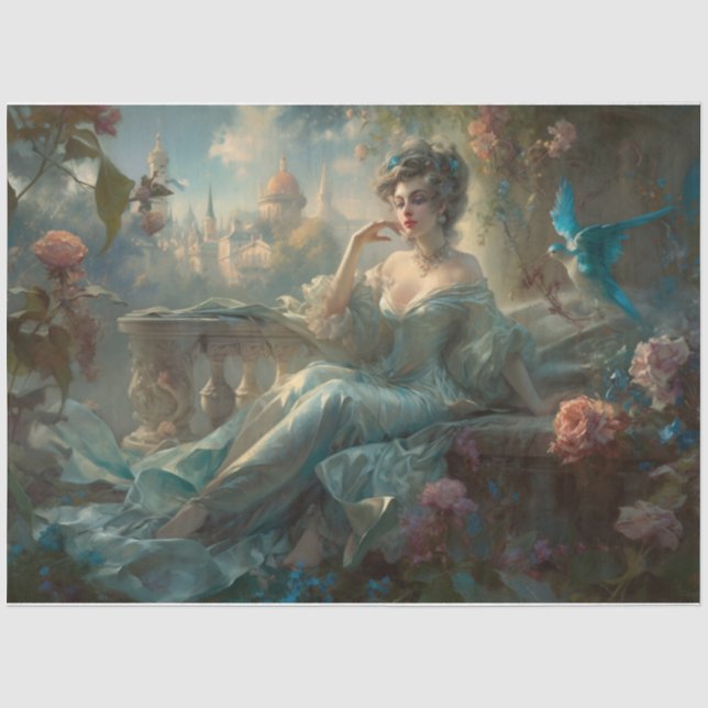 Papel De Seda Lady en azul (Anverso)