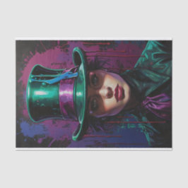 Papel De Seda Lady en un Top Hat Surrealismo y Pop Art Decoupage