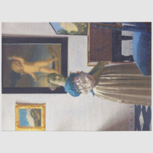 Papel De Seda Lady parada en un Virginal, Johannes Vermeer