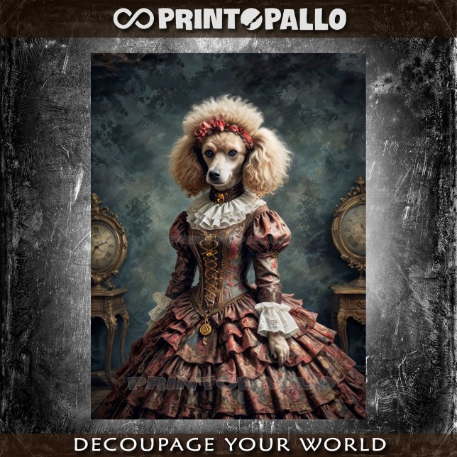 Papel De Seda Lady Poodle con elegante vestido noble (Subido por el creador)